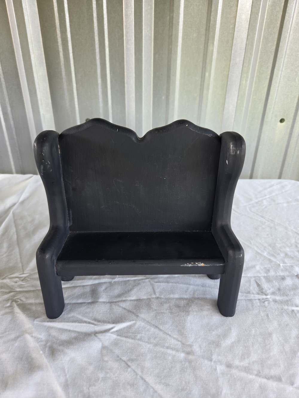Vintage/Farmhouse Hand Made Hand Painted Bench In Black